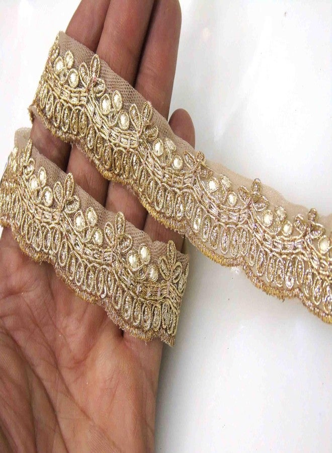 Strala Golden Color Laces for Dresses, Sarees, Lehenga, Suits, Bags, Decorations, Borders, Crafts and Home Décor,Blouse (9 mtr) Design-622 - Image 1